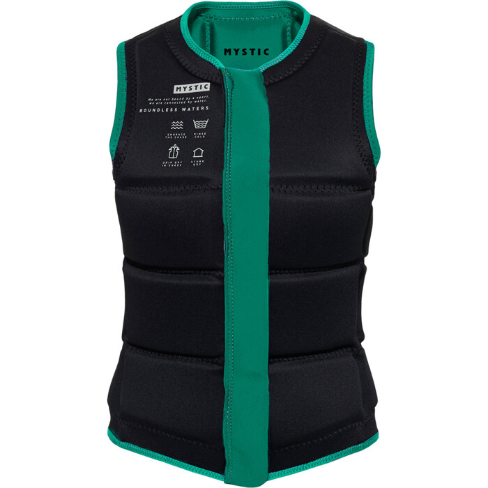 2024 Mystic Womens Star Front Zip Wake Impact Vest 35005.240246 - Green